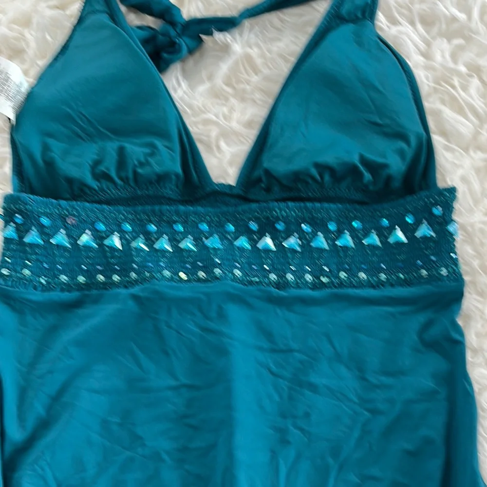 DKNY Teal One-Piece Swimsuit - Picture 6 of 12